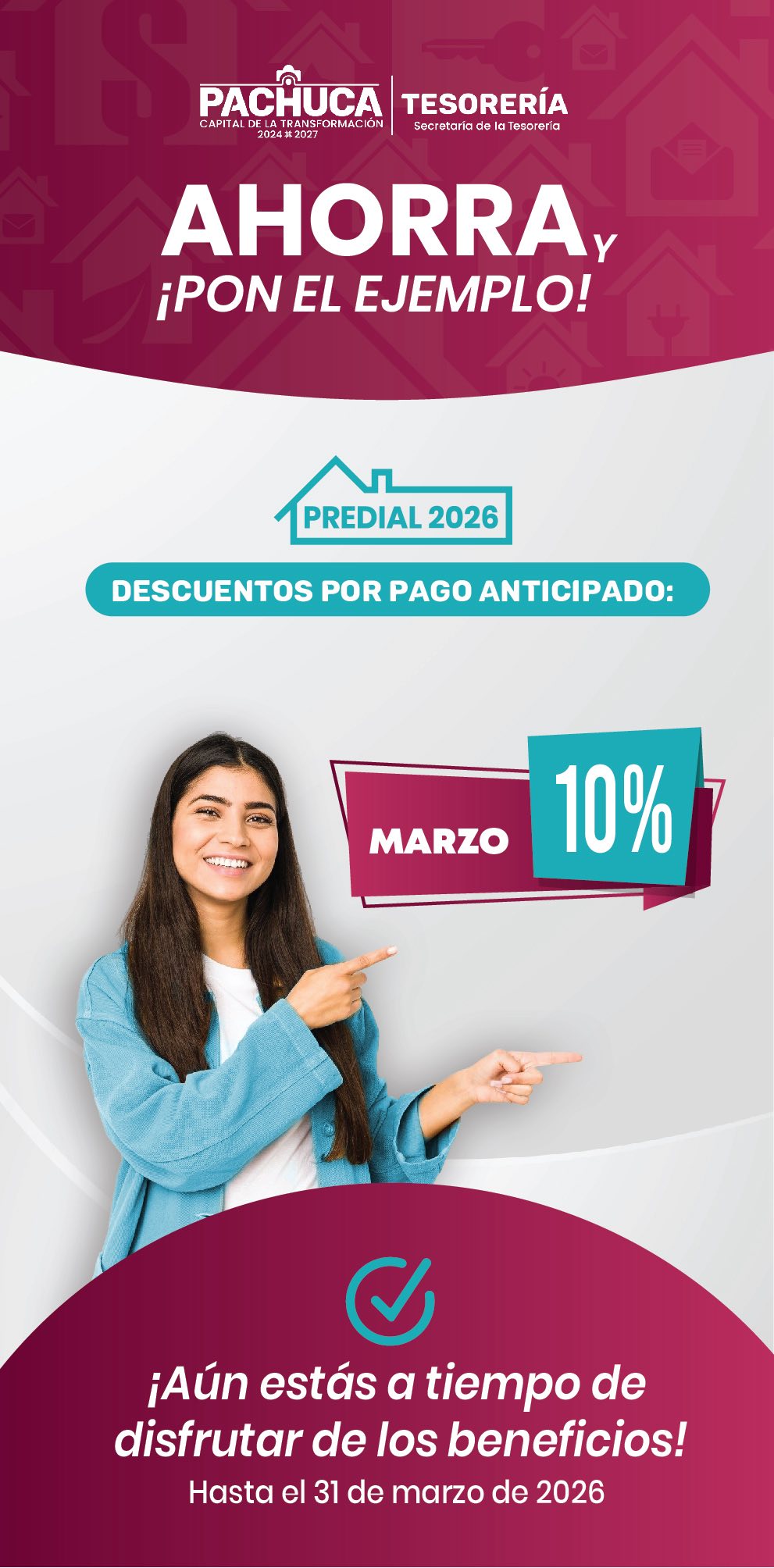 Pachuca ofrece ultimo mes de descuento en pago anual del predial