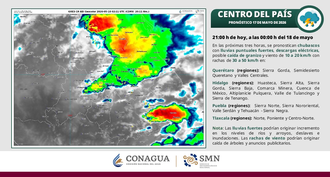 Autoridades de Acaxochitlán mantienen vigilancia permanente ante intensas condiciones climatológicas