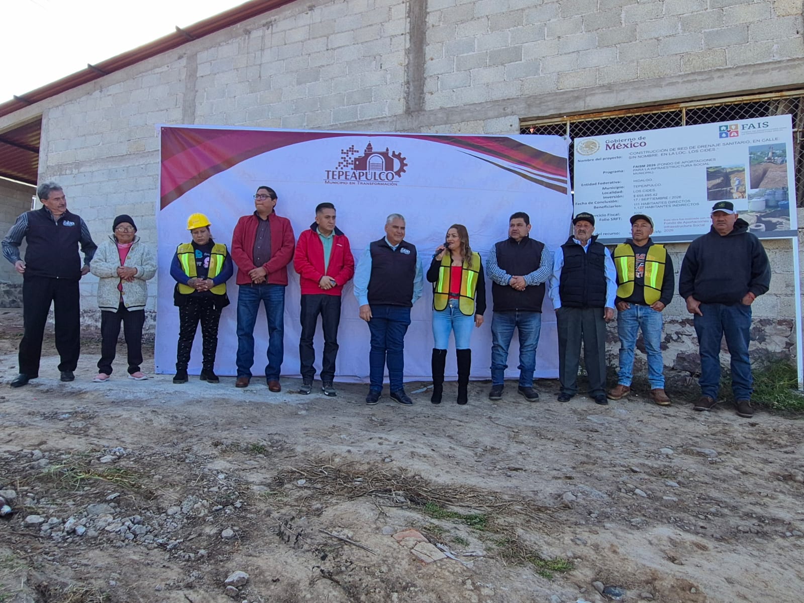 Tepeapulco entrega obra de drenaje sanitario en Los Cides en beneficio de más de 100 habitantes